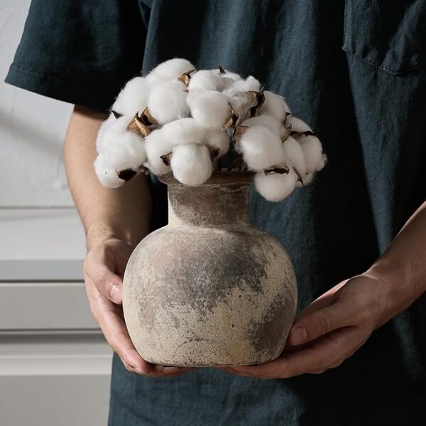 Rustic Ceramic Circular Flower Vase - Image 3